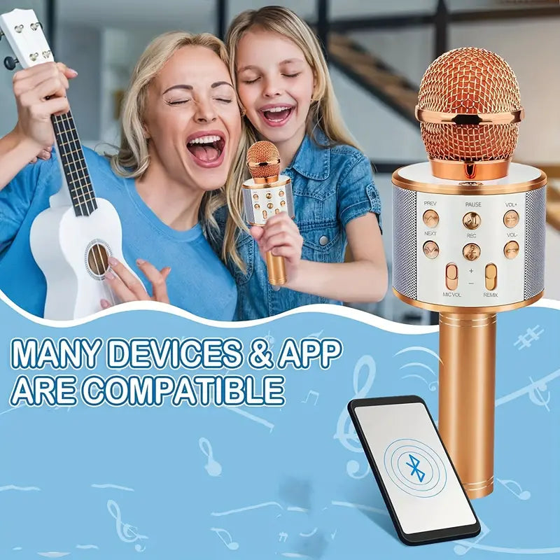 Portable BT Wireless Karaoke Microphone Speaker
