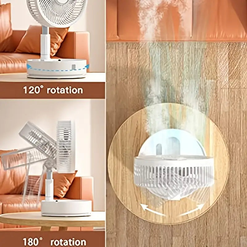 Neuclo Adjustable Rechargeable Fan With 3 Speeds